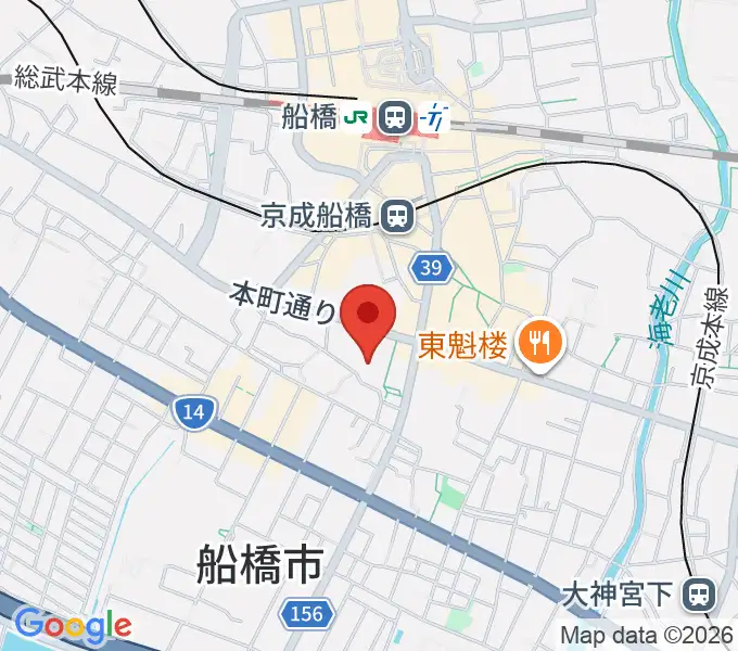 船橋市民文化ホールの地図