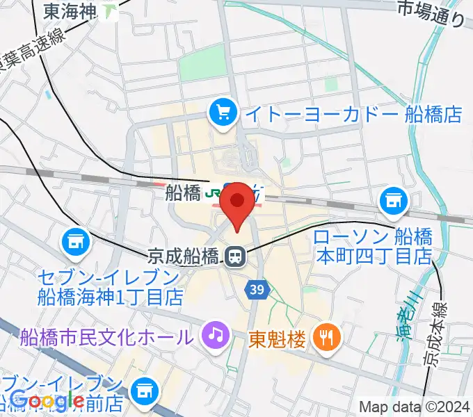 船橋市民文化創造館 きららホールの地図