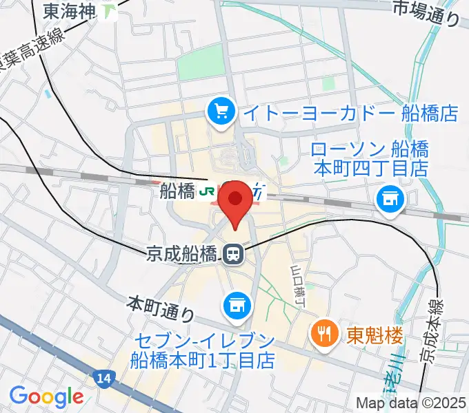 船橋市民文化創造館 きららホールの地図