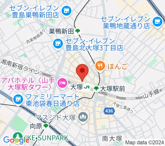 スタジオ音楽館 大塚駅前店の地図