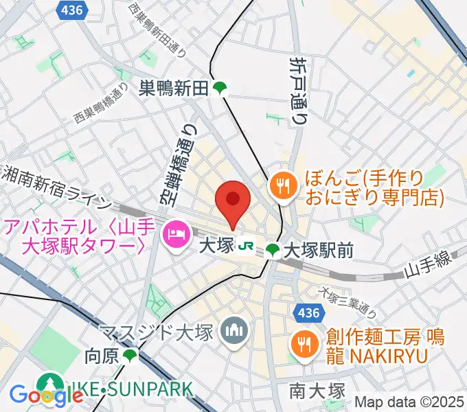 スタジオ音楽館 大塚駅前店の地図
