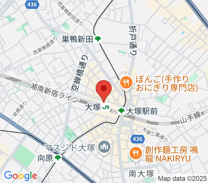 スタジオ音楽館 大塚駅前店の地図