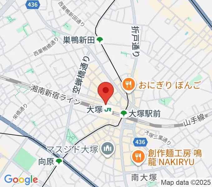 スタジオ音楽館 大塚駅前店の地図