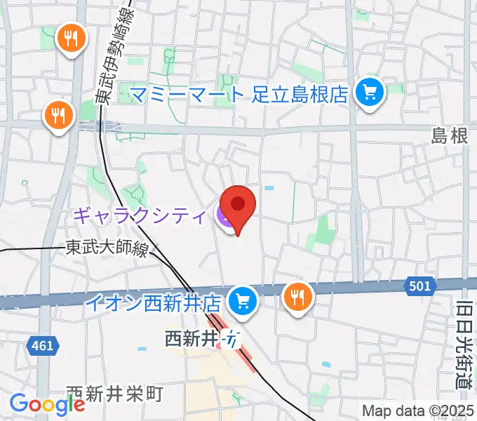 西新井文化ホールの地図