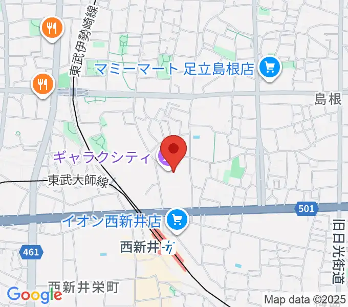 西新井文化ホールの地図