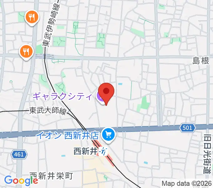 西新井文化ホールの地図