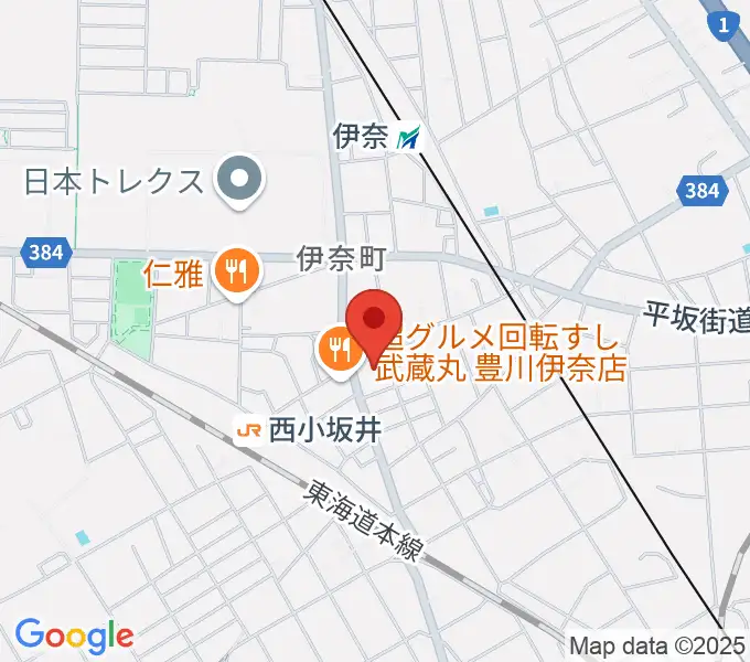 豊川市小坂井文化会館フロイデンホールの地図