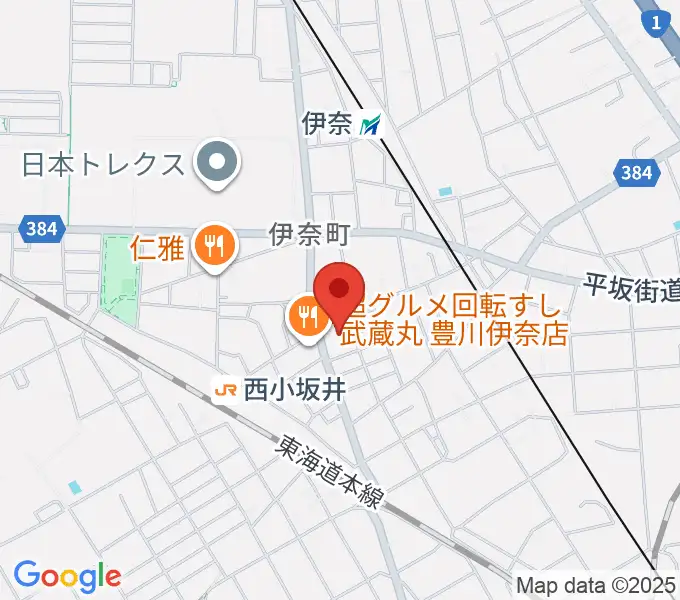 豊川市小坂井文化会館フロイデンホールの地図