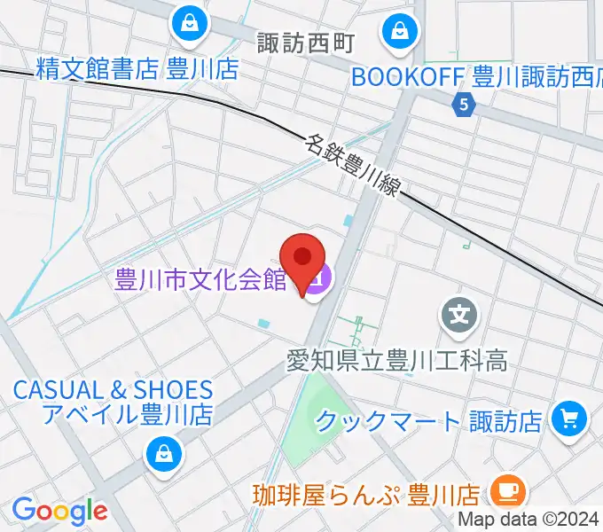 豊川市文化会館の地図