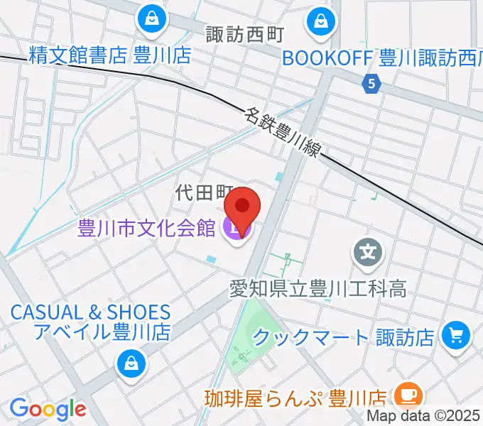 豊川市文化会館の地図