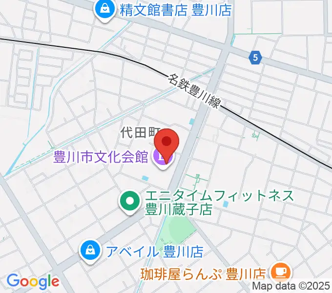 豊川市文化会館の地図