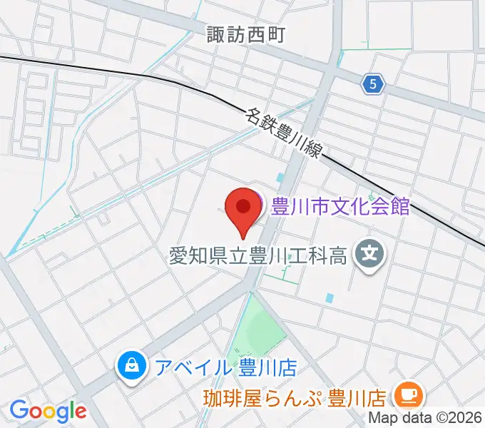 豊川市文化会館の地図