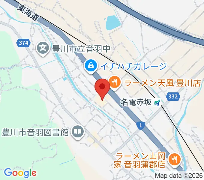 豊川市音羽文化ホール ウィンディアホールの地図