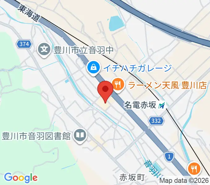 豊川市音羽文化ホール ウィンディアホールの地図