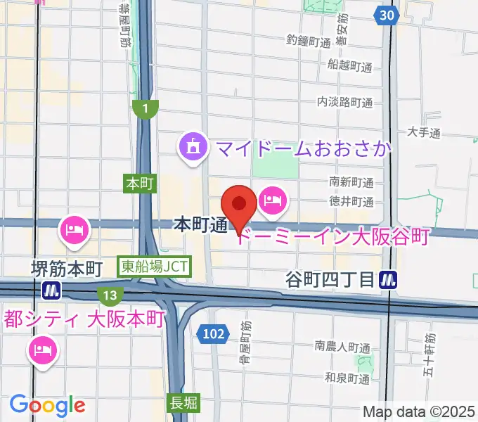 ムジークシューレ大阪の地図