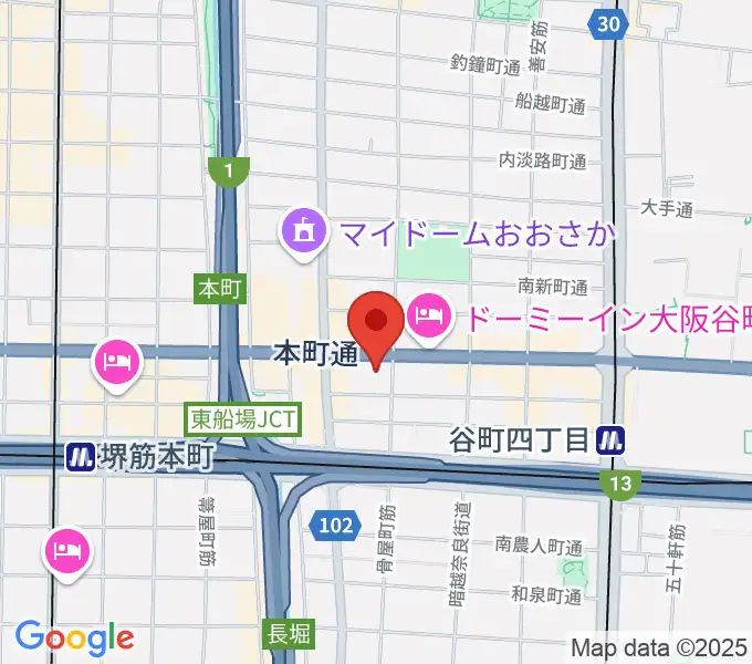 ムジークシューレ大阪の地図