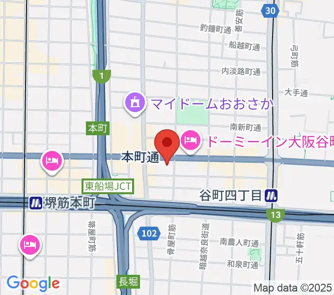 ムジークシューレ大阪の地図