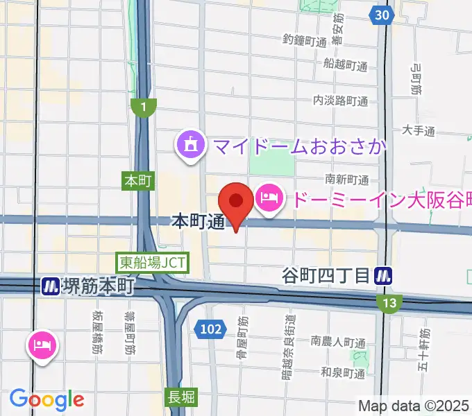 ムジークシューレ大阪の地図