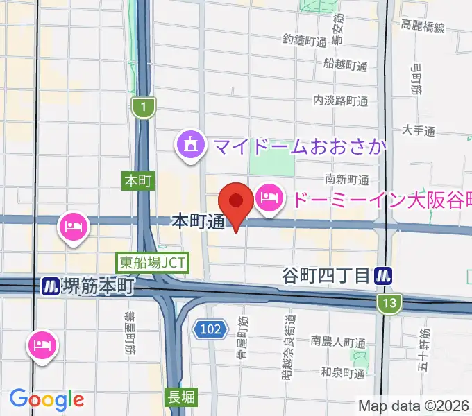 ムジークシューレ大阪の地図