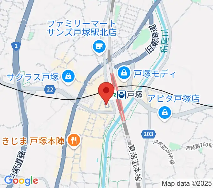 戸塚区民文化センターさくらプラザの地図