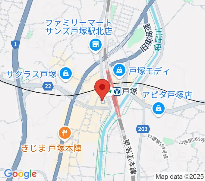 戸塚区民文化センターさくらプラザの地図