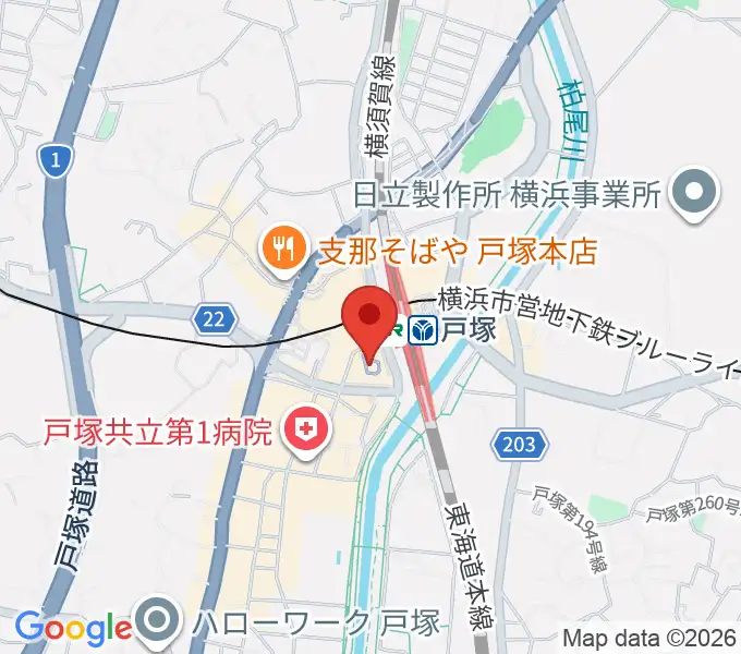 戸塚区民文化センターさくらプラザの地図