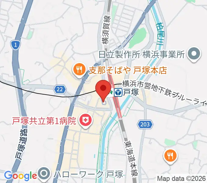 戸塚区民文化センターさくらプラザの地図