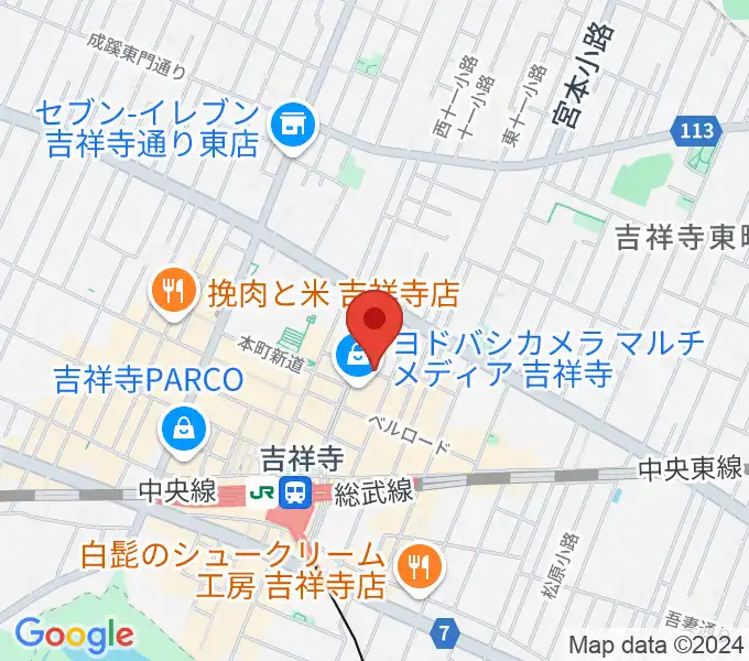 吉祥寺スターパインズカフェの地図