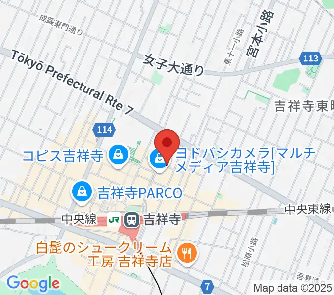 吉祥寺スターパインズカフェの地図