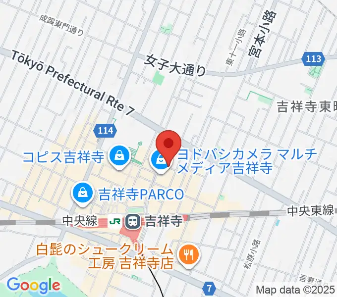 吉祥寺スターパインズカフェの地図