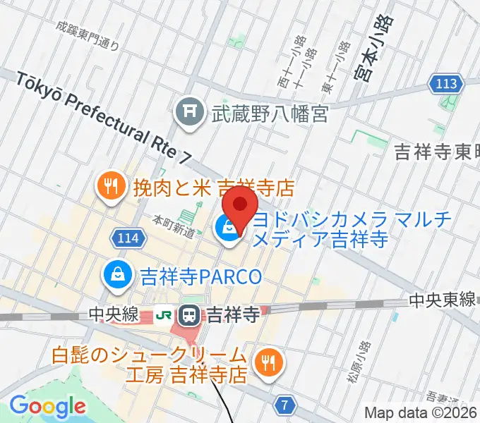 吉祥寺スターパインズカフェの地図