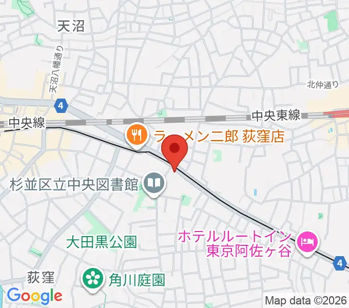 荻窪 かふぇ＆ほーる with遊の地図