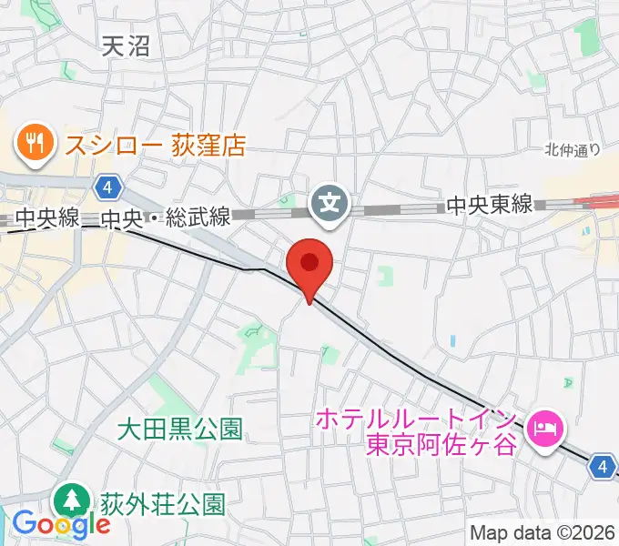 荻窪 かふぇ&ほーる with遊の地図