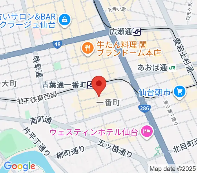 ESPギタークラフトアカデミー仙台校の地図