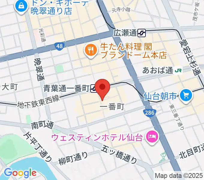 ESPギタークラフトアカデミー仙台校の地図