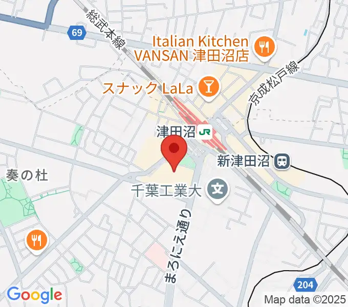 習志野文化ホールの地図