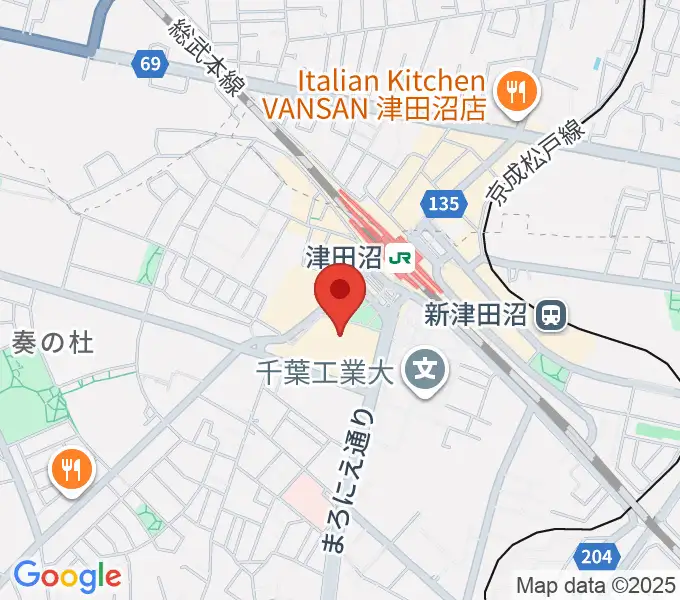 習志野文化ホールの地図
