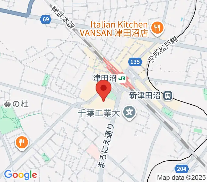 習志野文化ホールの地図