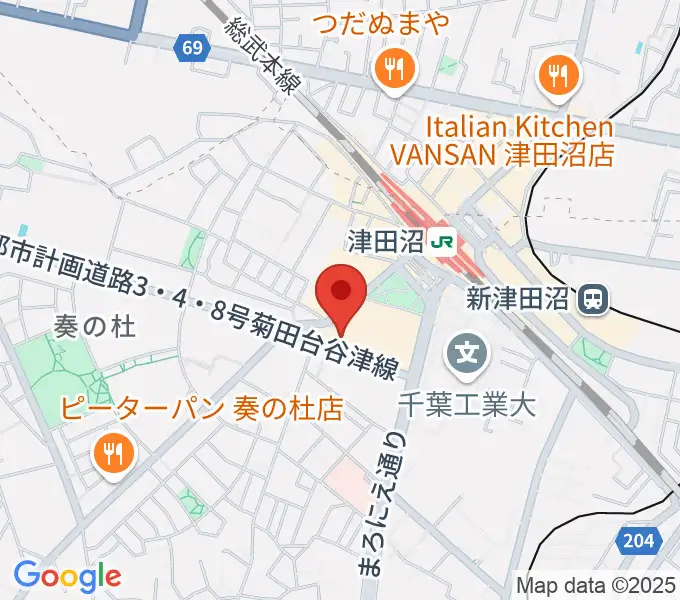 モリシアホールの地図