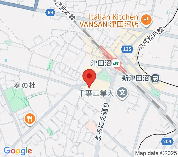 モリシアホールの地図