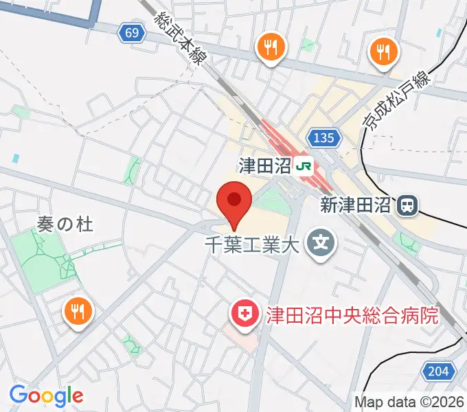 モリシアホールの地図