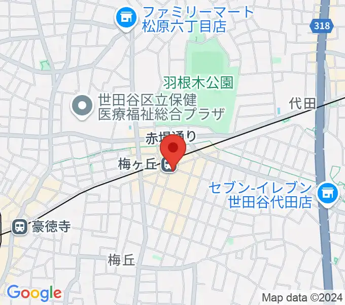 ガードアイランドスタジオ梅ヶ丘店の地図