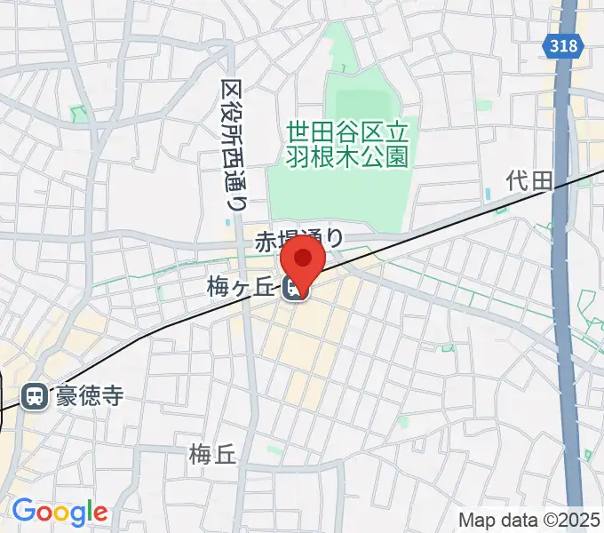 ガードアイランドスタジオ梅ヶ丘店の地図