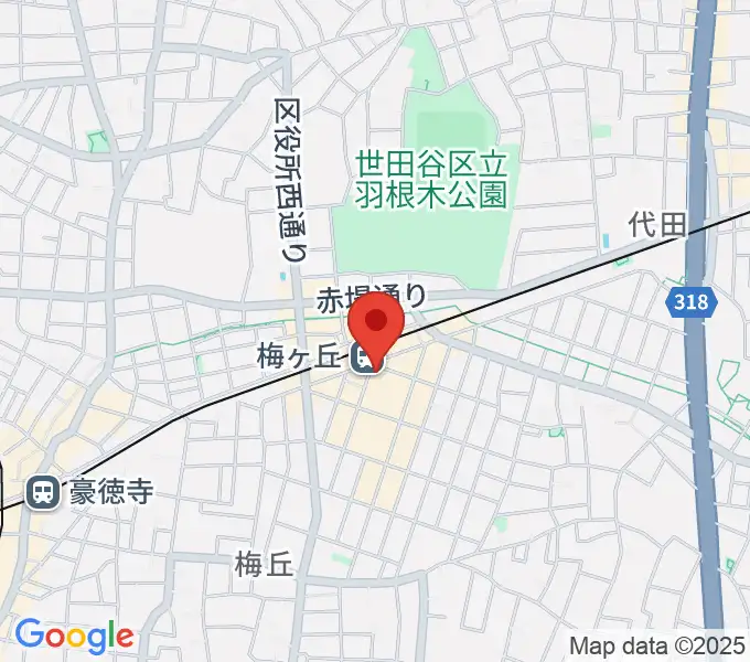 ガードアイランドスタジオ梅ヶ丘店の地図
