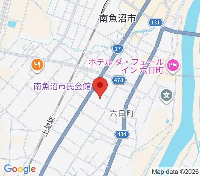 南魚沼市民会館の地図