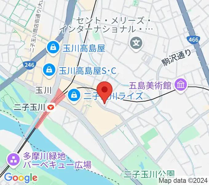 二子玉川オーキッドミュージックサロンの地図