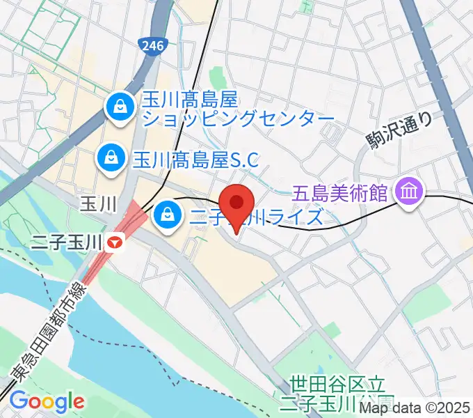 二子玉川オーキッドミュージックサロンの地図