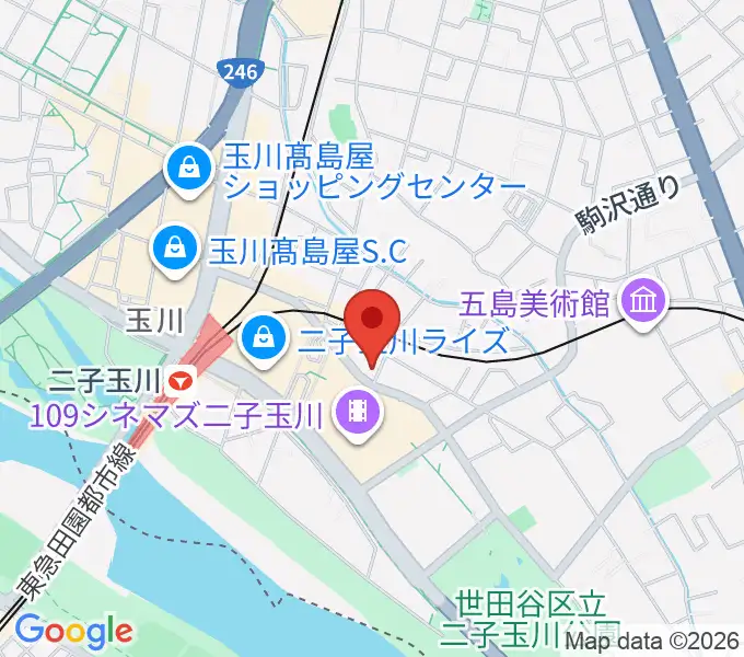 二子玉川オーキッドミュージックサロンの地図