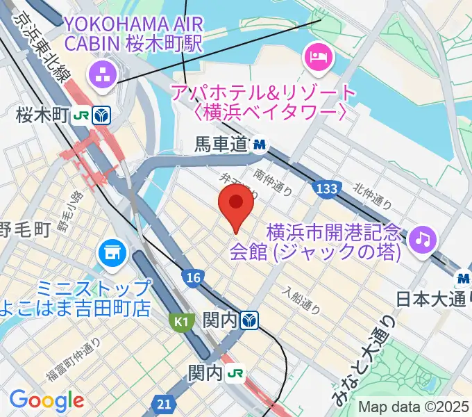 関内Megusta（メグスタ）の地図
