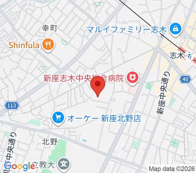 ムジカアシード志木校の地図
